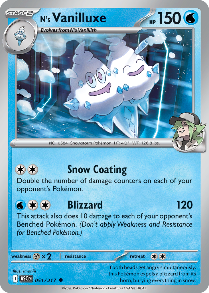 N's Vanilluxe - Ascended Heroes - #51 - Pokemon TCG card
