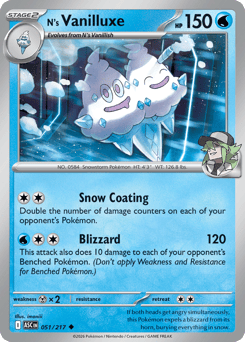 N's Vanilluxe #51 N's Vanilluxe - Ascended Heroes - #51 - Pokemon TCG card