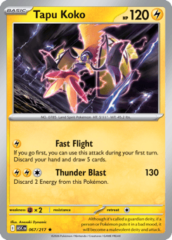 Tapu Koko #67 Tapu Koko - Ascended Heroes - #67 - Pokemon TCG card