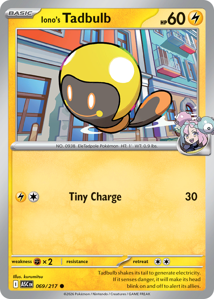 Iono's Tadbulb - Ascended Heroes - #69 - Pokemon TCG card