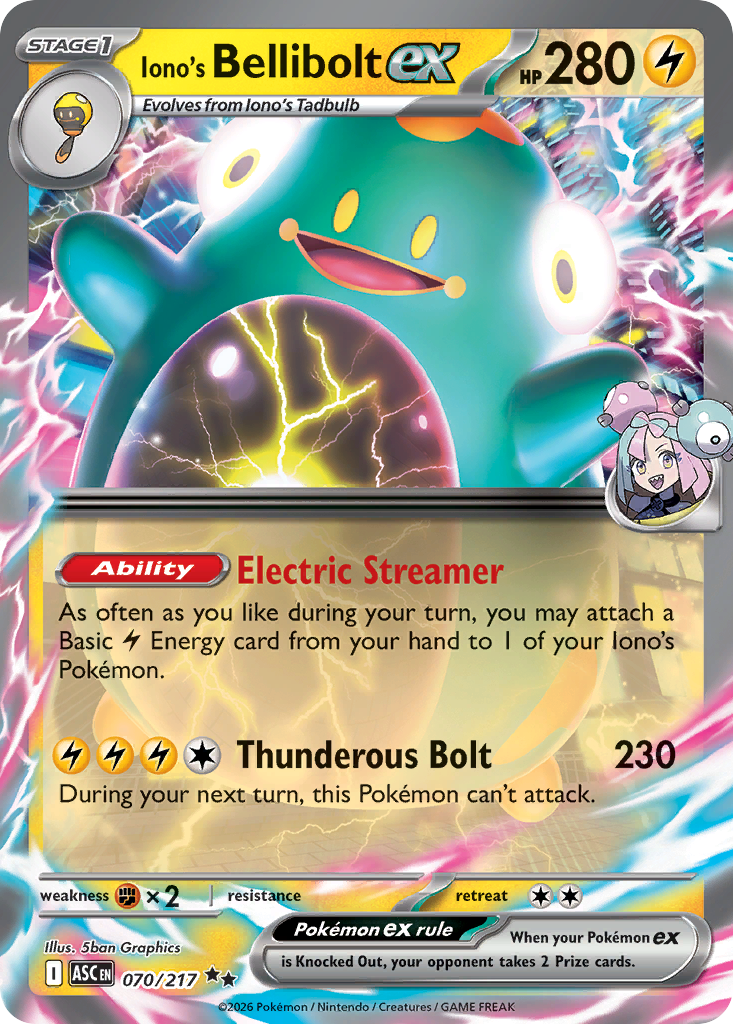 Iono's Bellibolt ex - Ascended Heroes - #70 - Pokemon TCG card