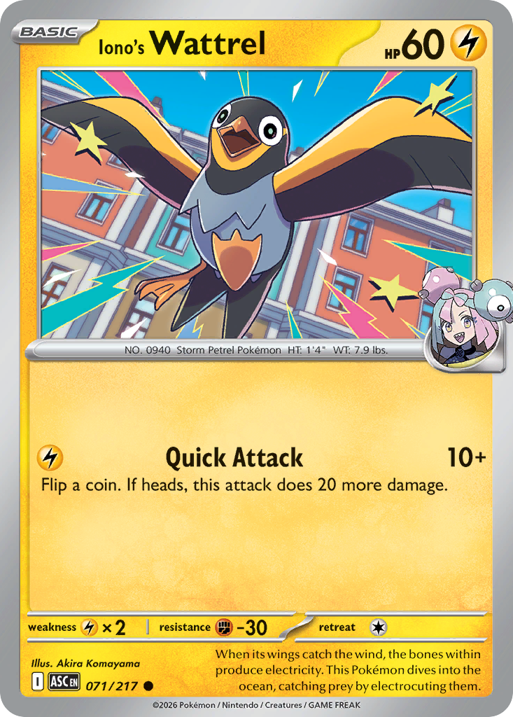Iono's Wattrel - Ascended Heroes - #71 - Pokemon TCG card