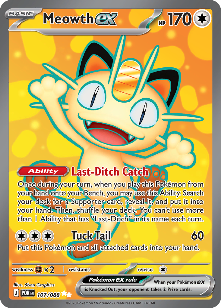 Meowth ex - Perfect Order - #107 - Pokemon TCG card