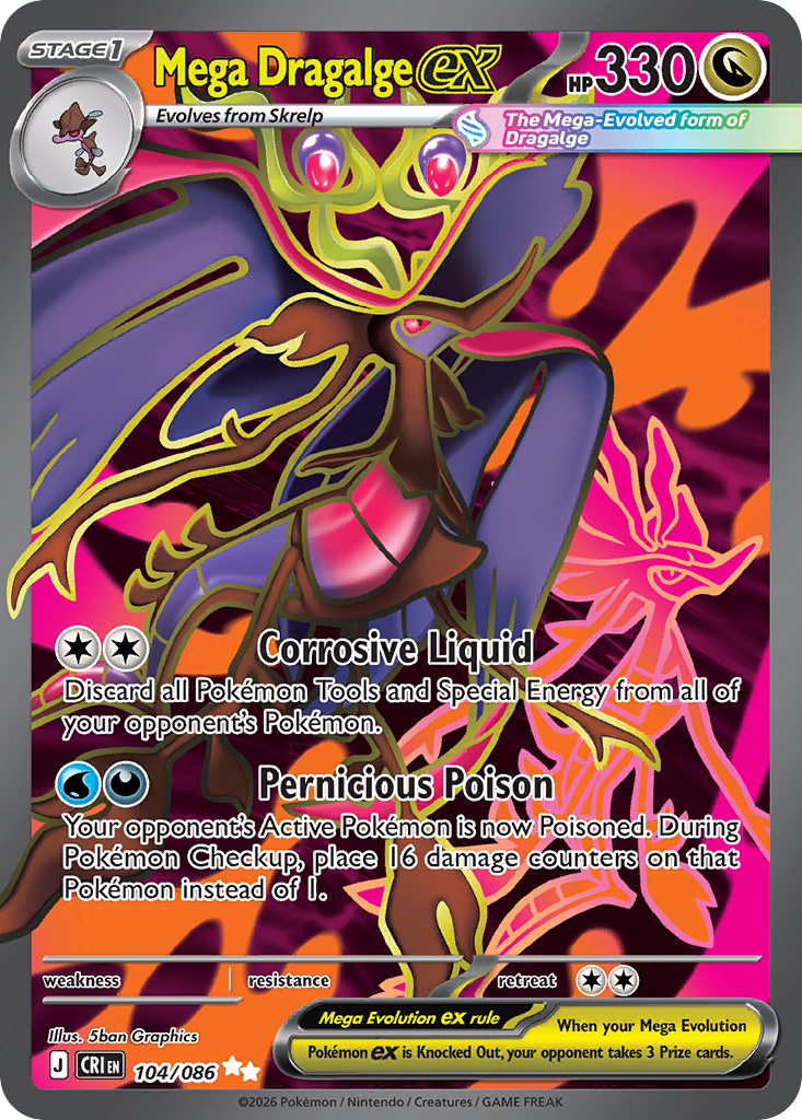 Mega Dragalge ex - Chaos Rising - #104 - Pokemon TCG card