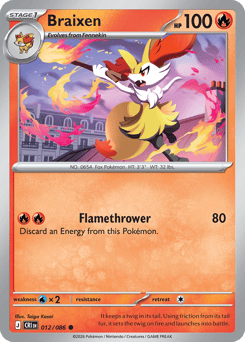 Braixen #12 Braixen - Chaos Rising - #12 - Pokemon TCG card