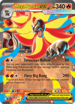 Mega Pyroar ex #15 Mega Pyroar ex - Chaos Rising - #15 - Pokemon TCG card