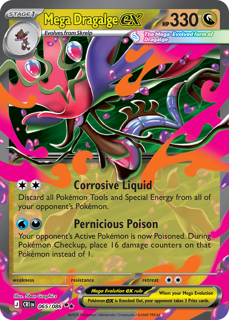 Mega Dragalge ex - Chaos Rising - #65 - Pokemon TCG card