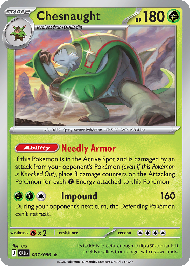 Chesnaught - Chaos Rising - #7 - Pokemon TCG card