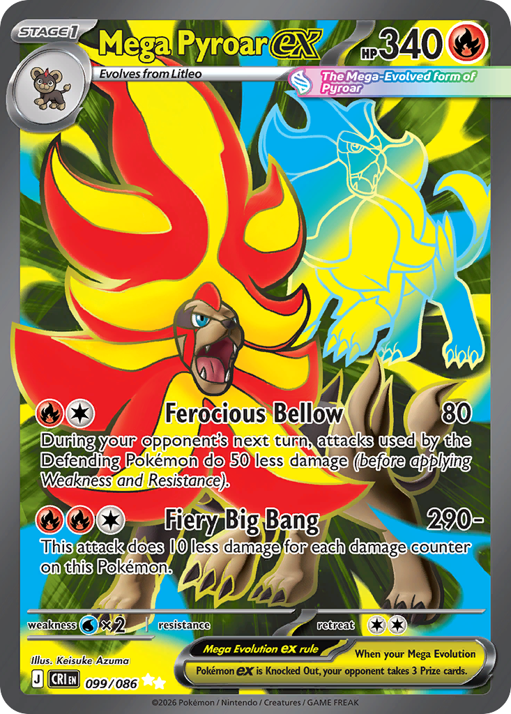 Mega Pyroar ex - Chaos Rising - #99 - Pokemon TCG card
