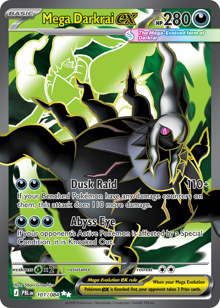 Mega Darkrai ex - Pitch Black - #101 - Pokemon TCG card