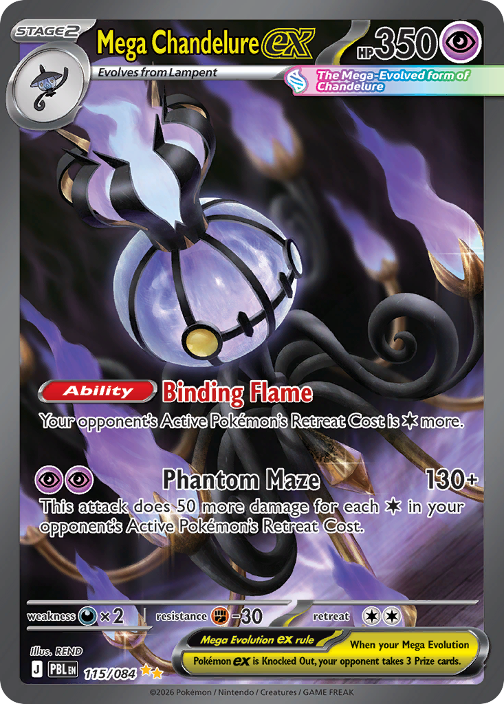 Mega Chandelure ex - Pitch Black - #115 - Pokemon TCG card