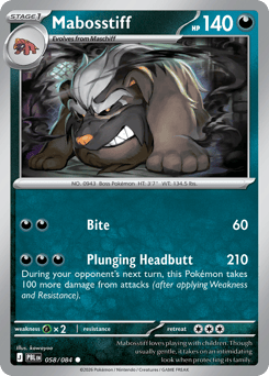 Mabosstiff - Pitch Black - #58 - Pokemon TCG card