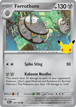Ferrothorn - 30th Celebration - #104 - Pokemon TCG card