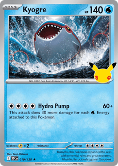 Kyogre - 30th Celebration - #19 - Pokemon TCG card