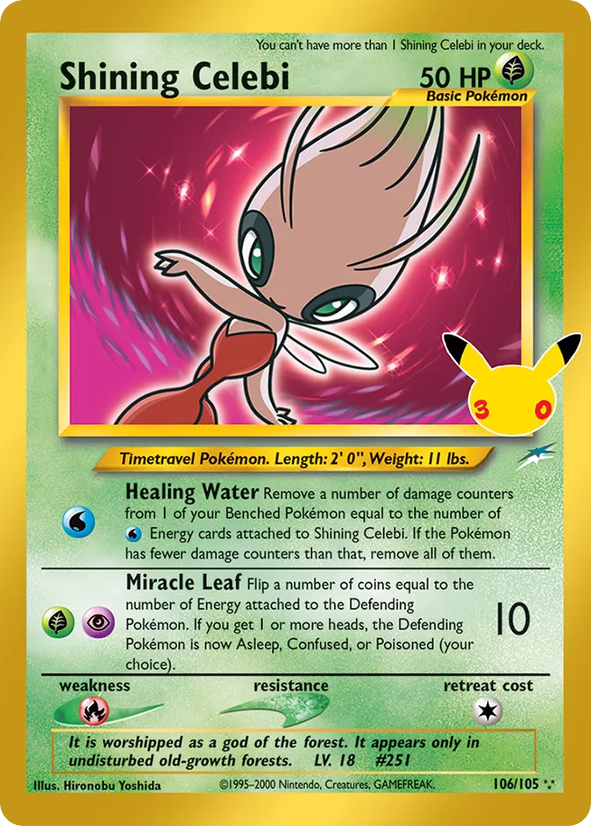 Shining Celebi - 30th Celebration: Classic Collection - #106 - Pokemon TCG card