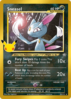 Sneasel - 30th Celebration: Classic Collection - #25 - Pokemon TCG card