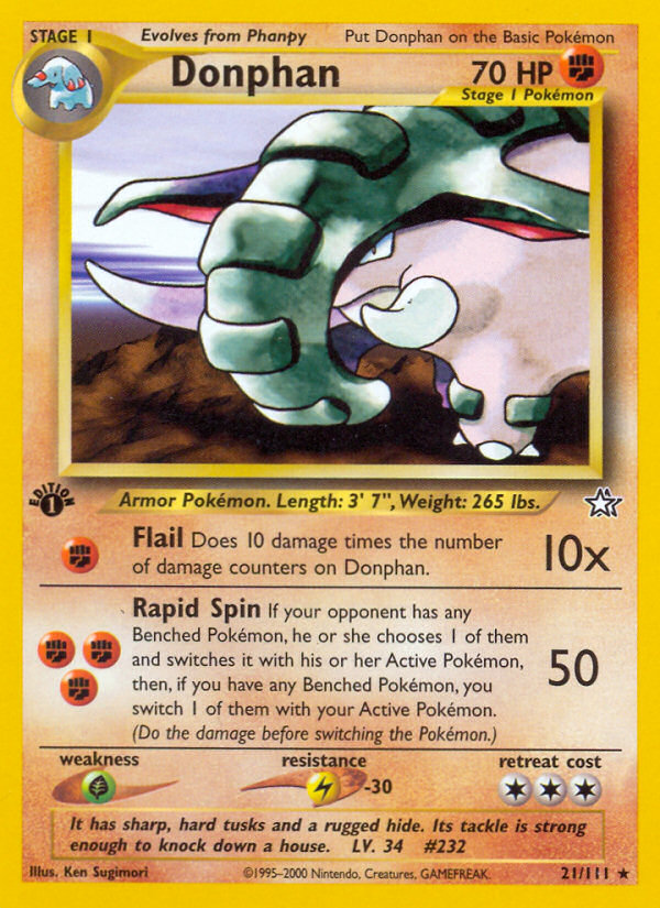 Donphan - Neo Genesis - #21 - Pokemon TCG card