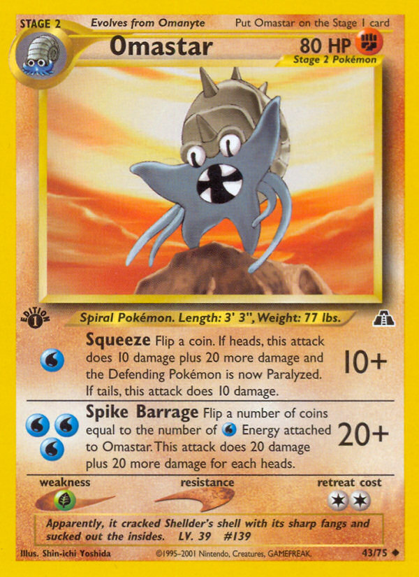 Omastar - Neo Discovery - #43 - Pokemon TCG card