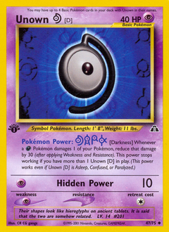 Unown [D] - Neo Discovery - #47 - Pokemon TCG card