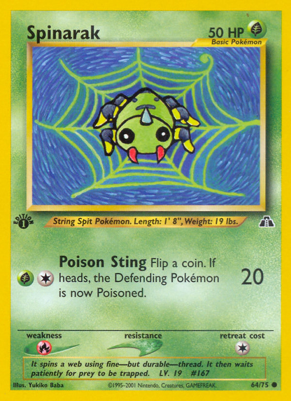Spinarak - Neo Discovery - #64 - Pokemon TCG card