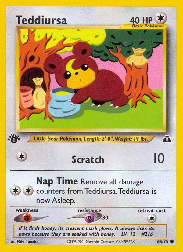 Teddiursa - Neo Discovery - #65 - Pokemon TCG card