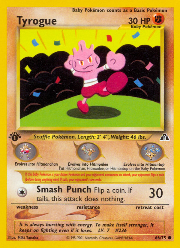 Tyrogue - Neo Discovery - #66 - Pokemon TCG card