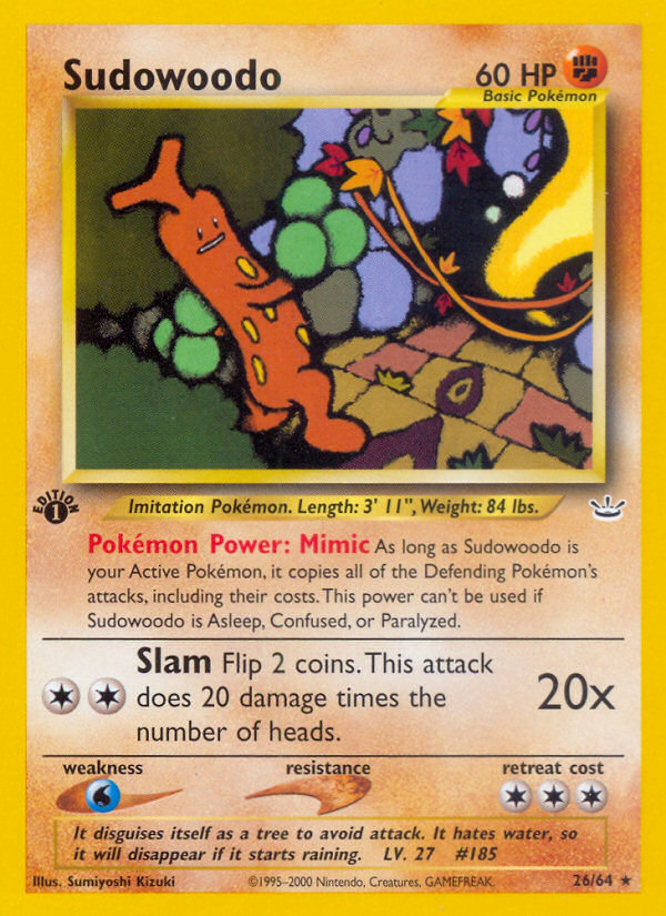 Sudowoodo - Neo Revelation - #26 - Pokemon TCG card