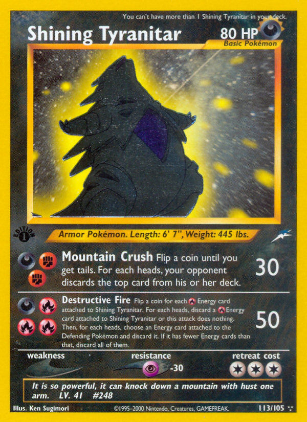 Shining Tyranitar - Neo Destiny - #113 - Pokemon TCG card