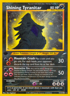 Shining Tyranitar #113 Shining Tyranitar - Neo Destiny - #113 - Pokemon TCG card