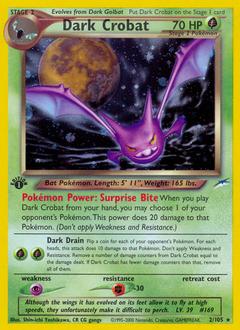 Dark Crobat #2 Dark Crobat - Neo Destiny - #2 - Pokemon TCG card