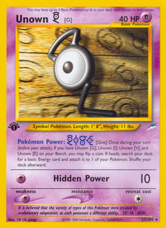 Unown [G] - Neo Destiny - #27 - Pokemon TCG card