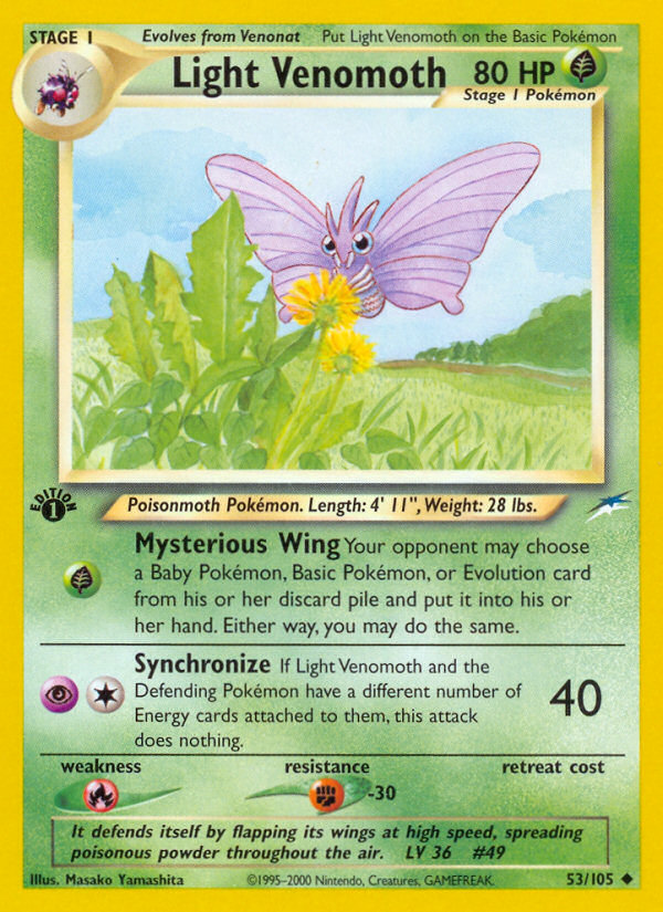 Light Venomoth - Neo Destiny - #53 - Pokemon TCG card