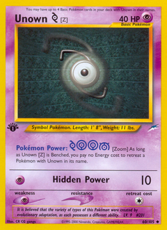 Unown [Z] - Neo Destiny - #60 - Pokemon TCG card