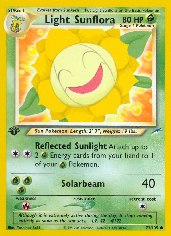 Light Sunflora - Neo Destiny - #72 - Pokemon TCG card