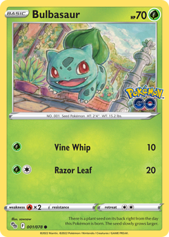 Bulbasaur - Pokémon GO - #1 - Pokemon TCG card