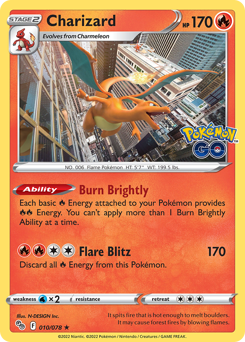 Charizard - Pokémon GO - #10 - Pokemon TCG card