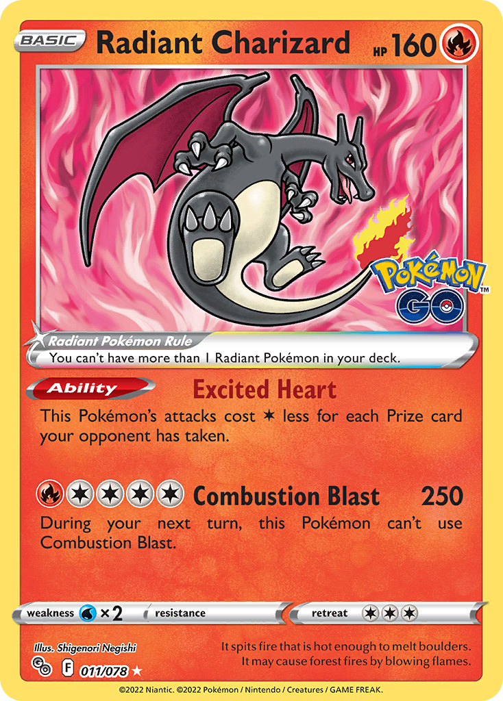 Radiant Charizard - Pokémon GO - #11 - Pokemon TCG card