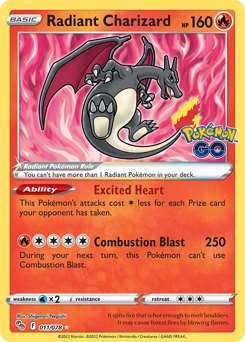 Radiant Charizard #11 Radiant Charizard - Pokémon GO - #11 - Pokemon TCG card