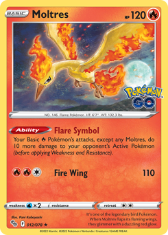 Moltres #12 Moltres - Pokémon GO - #12 - Pokemon TCG card