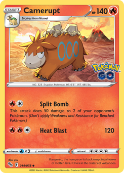 Camerupt - Pokémon GO - #14 - Pokemon TCG card