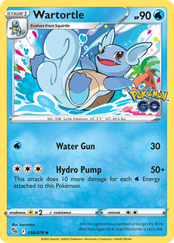 Wartortle #16 Wartortle - Pokémon GO - #16 - Pokemon TCG card