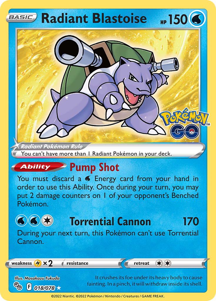 Radiant Blastoise - Pokémon GO - #18 - Pokemon TCG card