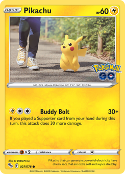 Pikachu #27 Pikachu - Pokémon GO - #27 - Pokemon TCG card