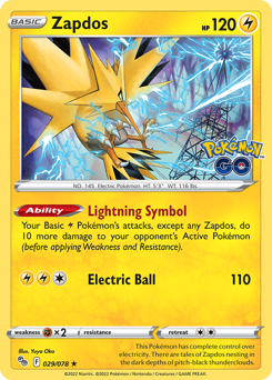 Zapdos - Pokémon GO - #29 - Pokemon TCG card