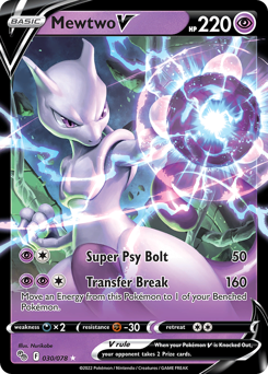 Mewtwo V #30 Mewtwo V - Pokémon GO - #30 - Pokemon TCG card