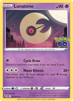 Lunatone #34 Lunatone - Pokémon GO - #34 - Pokemon TCG card