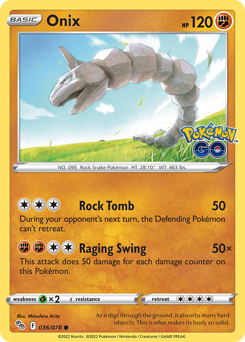Onix - Pokémon GO - #36 - Pokemon TCG card