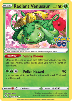 Radiant Venusaur #4 Radiant Venusaur - Pokémon GO - #4 - Pokemon TCG card