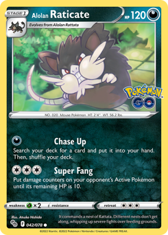 Alolan Raticate #42 Alolan Raticate - Pokémon GO - #42 - Pokemon TCG card