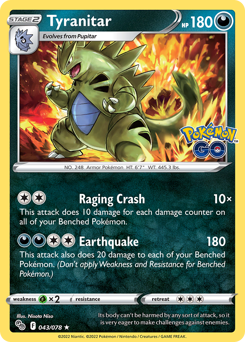 Tyranitar - Pokémon GO - #43 - Pokemon TCG card